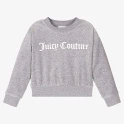 Juicy Couture Grey Logo Velour Sweatshirt