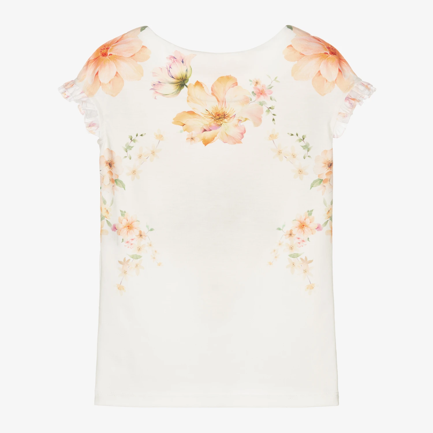 Junona Girls White Floral T-Shirt - Image 3