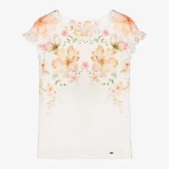 Junona Girls White Floral T-Shirt