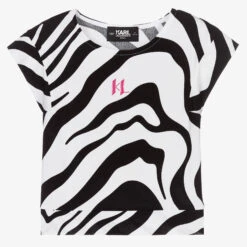 KARL LAGERFELD KIDS Black & White Zebra T-Shirt