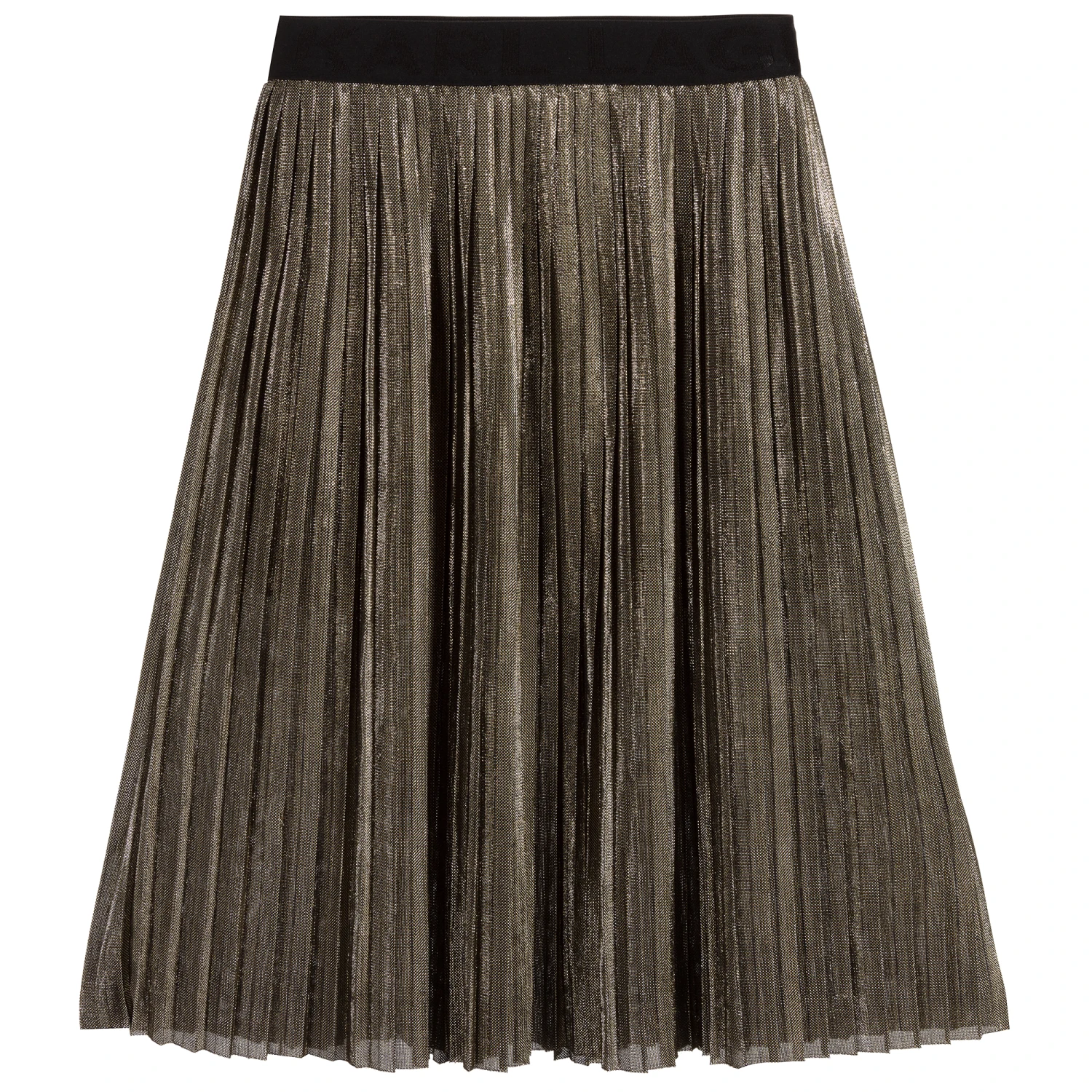 KARL LAGERFELD KIDS Gold Pleated Midi Skirt