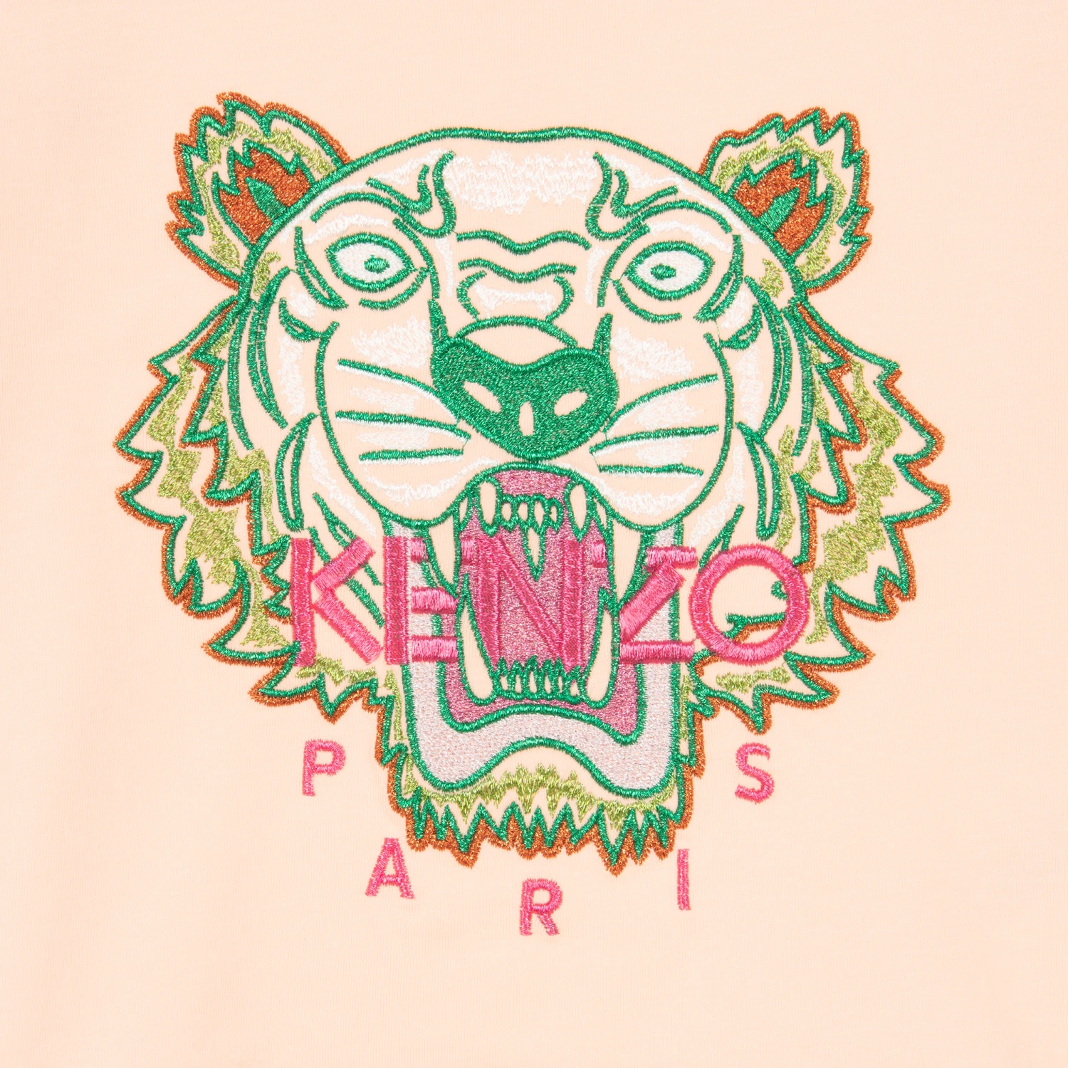 KENZO KIDS Girls Pink Cotton Glitter Tiger T-Shirt - Image 3