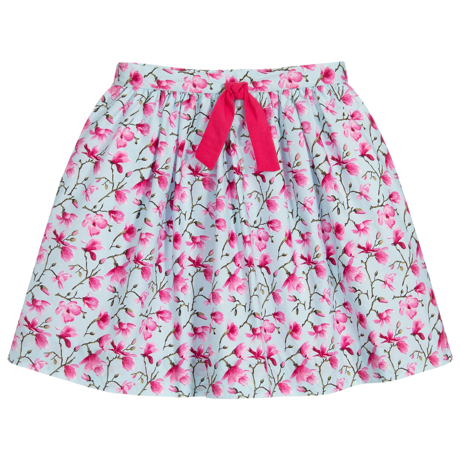 Kidiwi Pale Blue & Pink Cotton Skirt