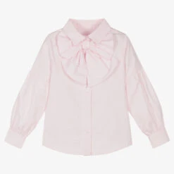 Lapin House Girls Pink Bow Checked Blouse