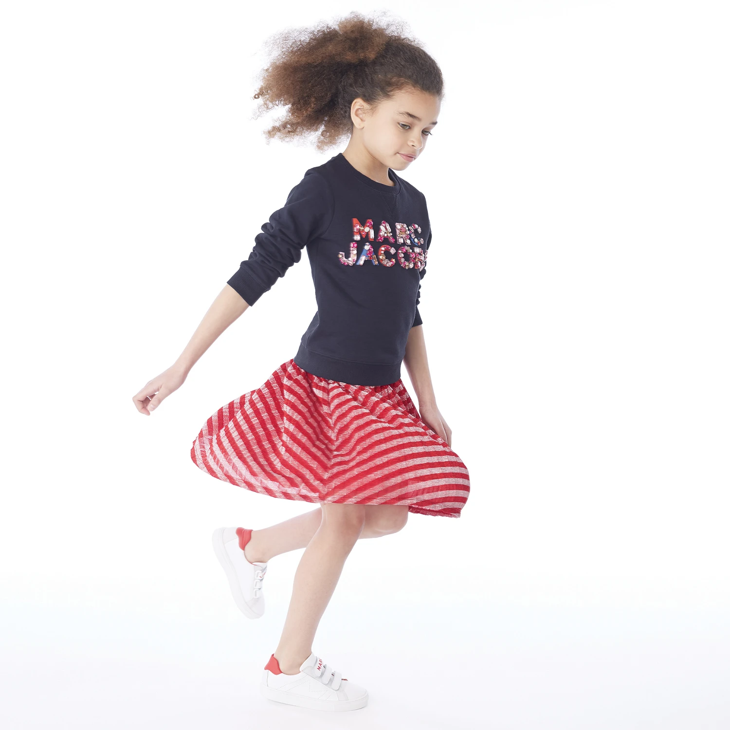 LITTLE MARC JACOBS Red & Pink Striped Skirt - Image 2