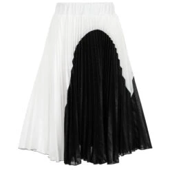 Loredana Black & White Pleated Skirt