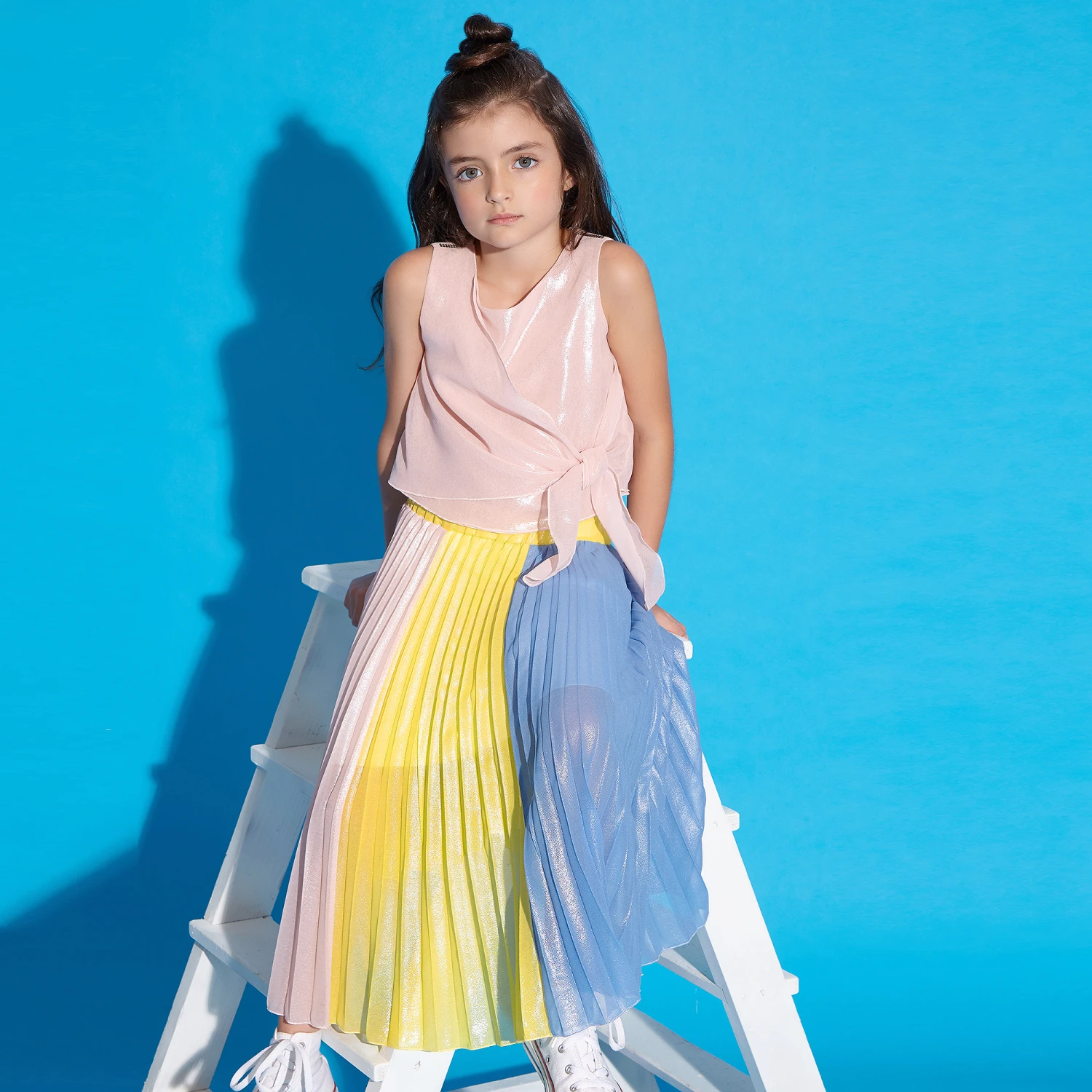 Loredana Pink, Yellow & Blue Skirt - Image 2