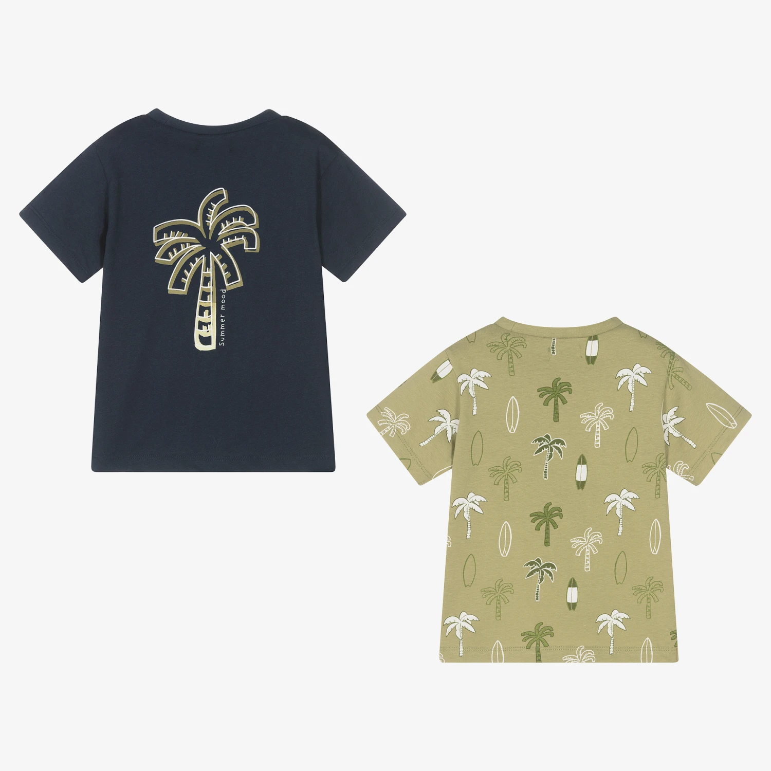 Mayoral Boys Green & Blue Cotton T-Shirts (2 Pack) - Image 2