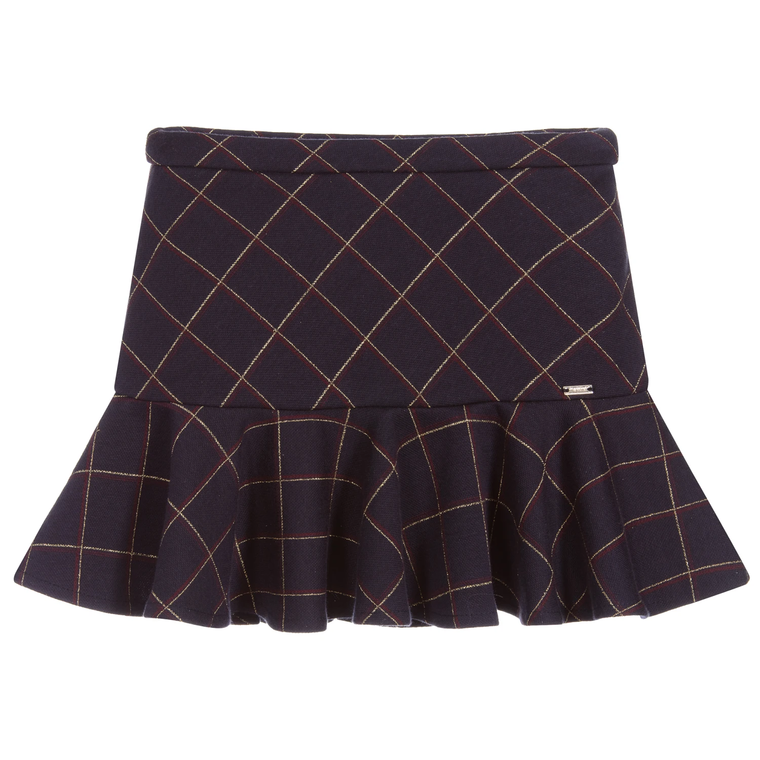 Mayoral Girls Navy Blue Check Skirt