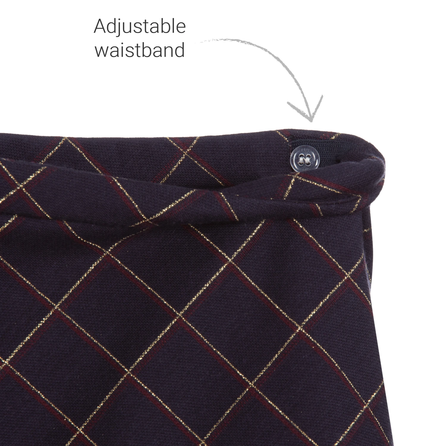 Mayoral Girls Navy Blue Check Skirt - Image 3