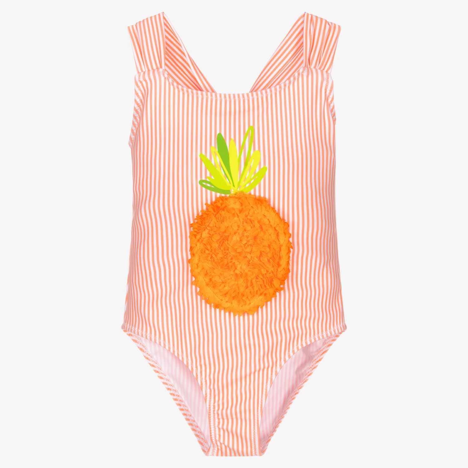 Mayoral Girls Orange Striped Swimsuit