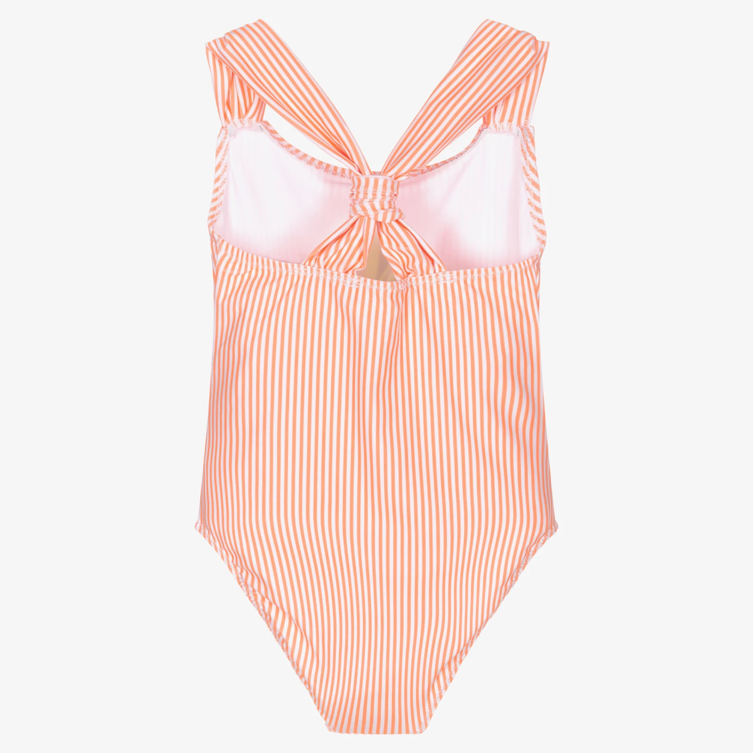 Mayoral Girls Orange Striped Swimsuit - Image 2