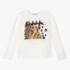 Mayoral Ivory Cotton 'Shhhh' Top