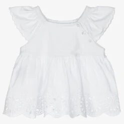 Mayoral White Broderie Anglaise Top