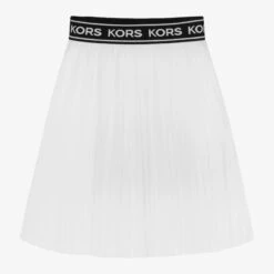 Michael Kors Kids Girls White Pleated Skirt