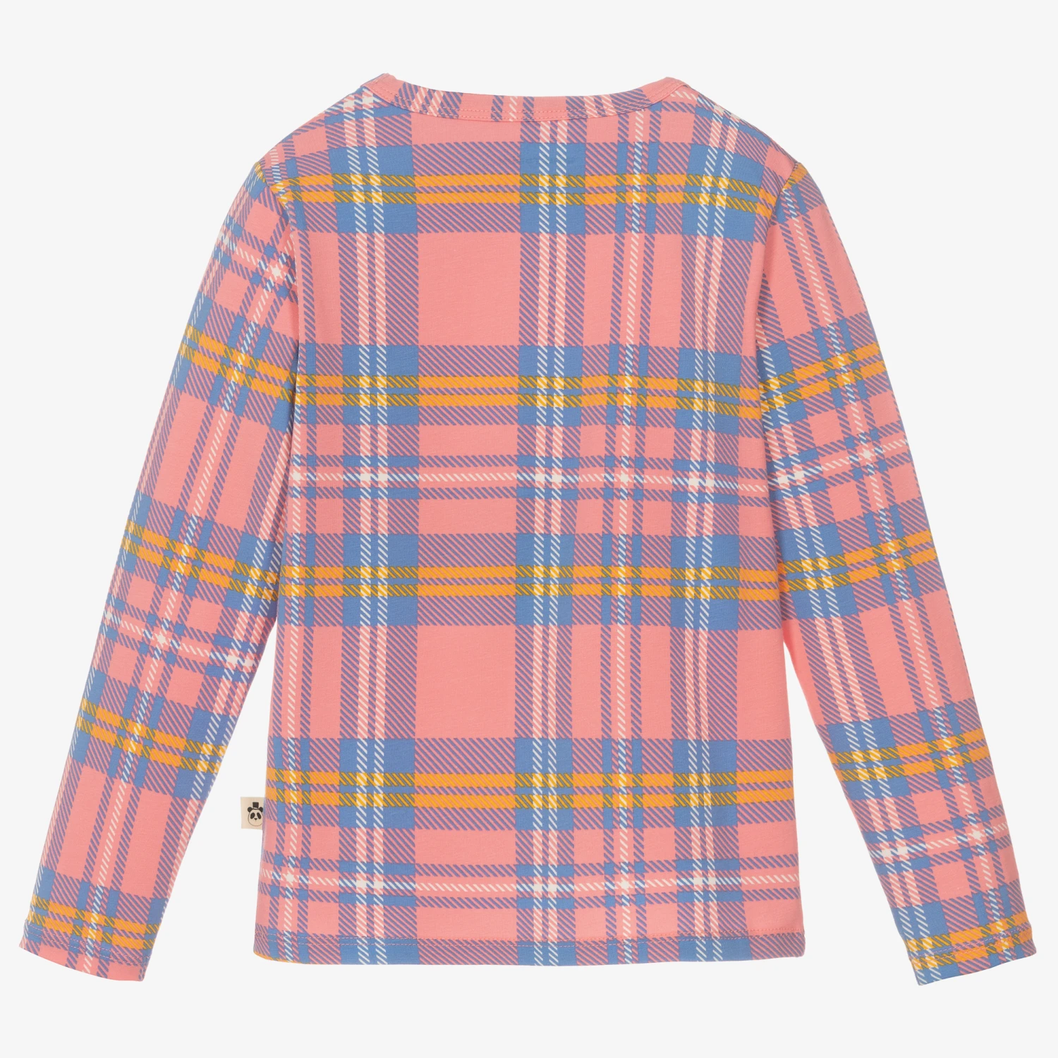 Mini Rodini Girls Pink Check Cotton Top - Image 2