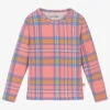 Mini Rodini Girls Pink Check Cotton Top