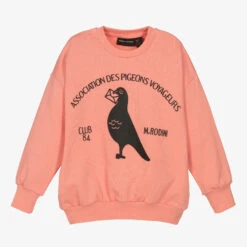 Mini Rodini Girls Pink Pigeon Cotton Sweatshirt