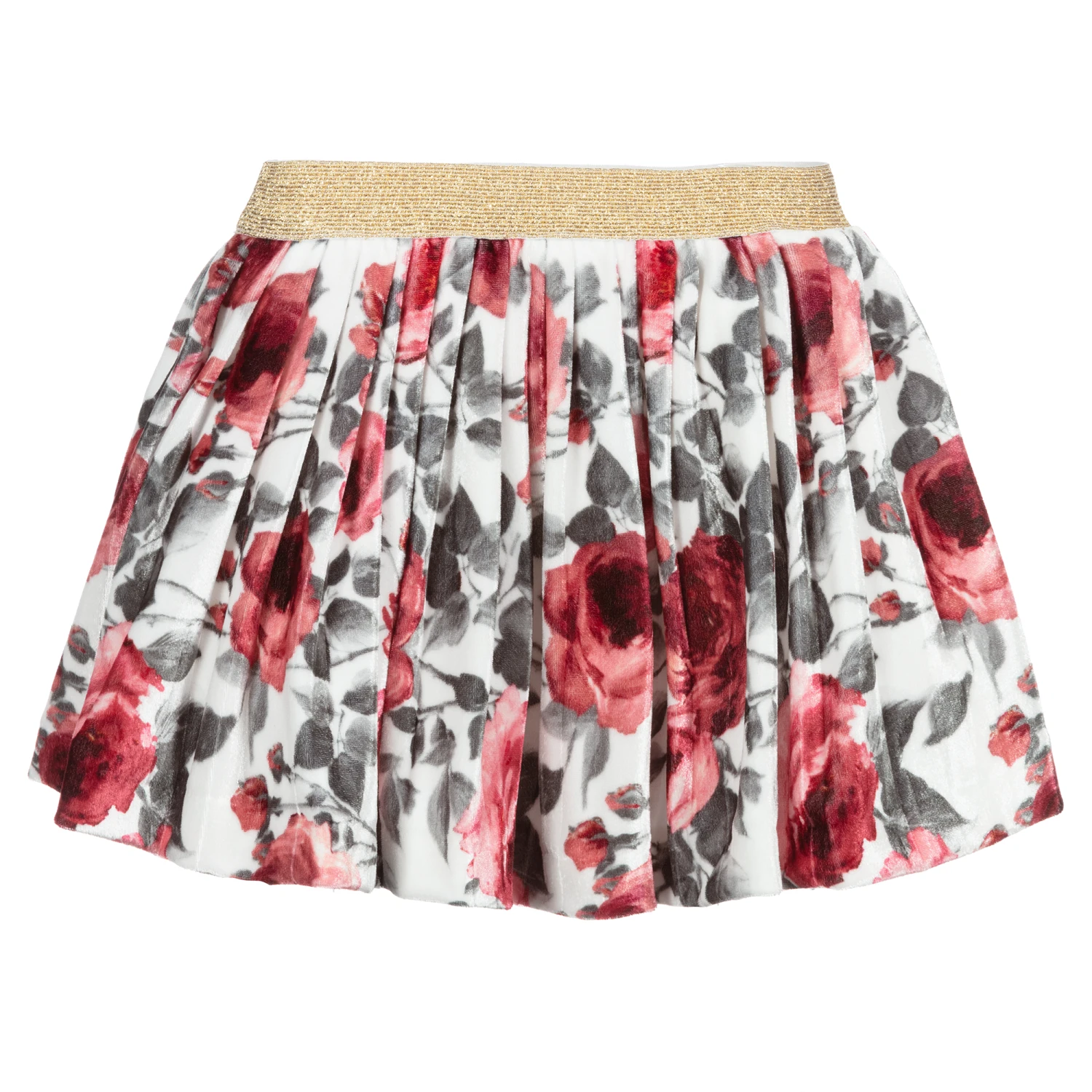 Miss Blumarine Ivory & Pink Rose Skirt - Image 3