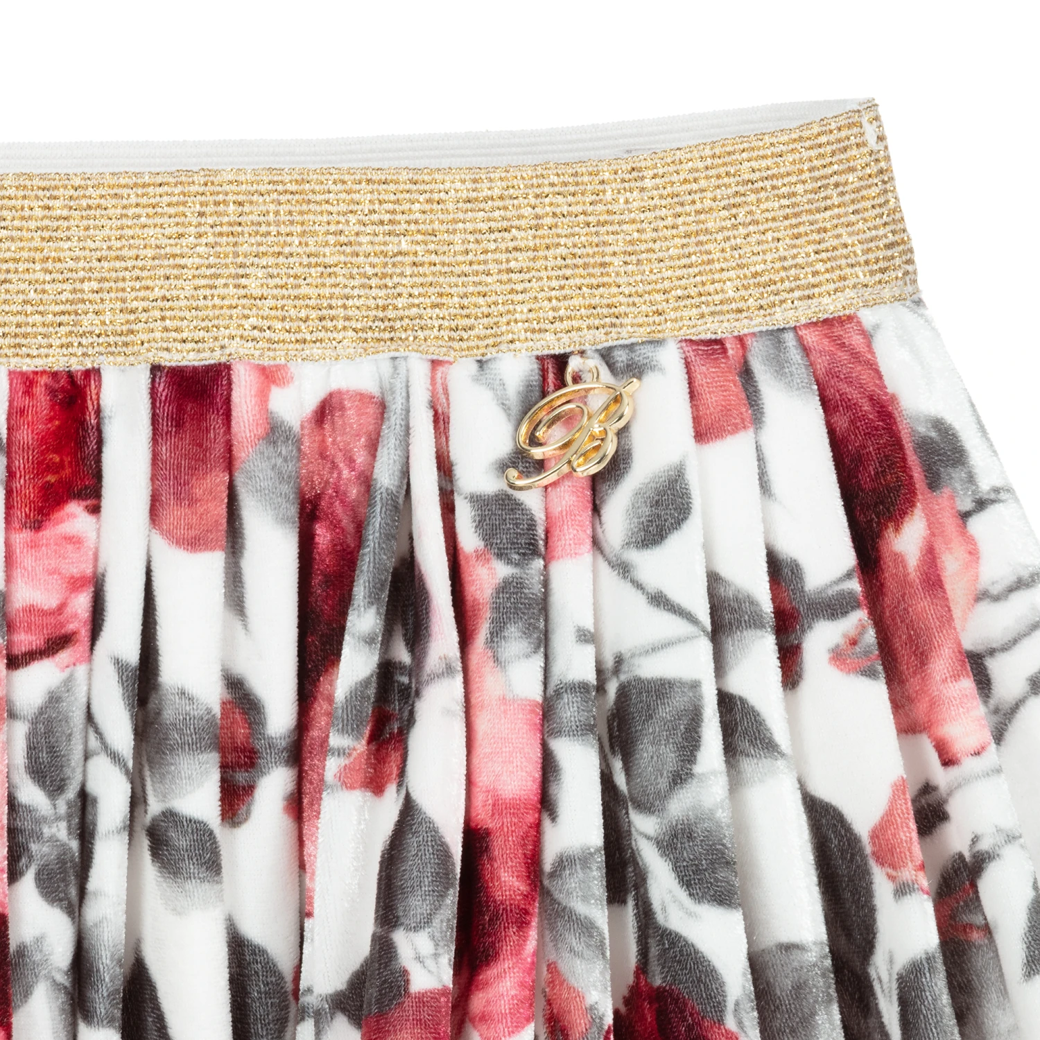 Miss Blumarine Ivory & Pink Rose Skirt - Image 4