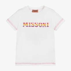 Missoni Girls White Cotton Logo T-Shirt