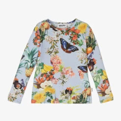 Molo Girls Blue Organic Cotton Fruit Top