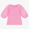 Molo Girls Pink Cotton Puff Sleeve Top