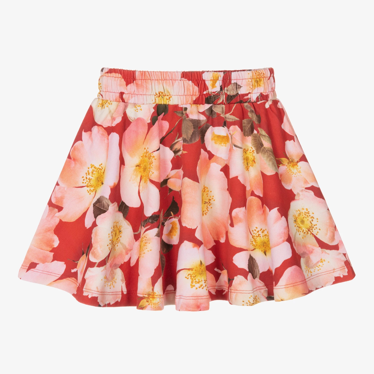 Molo Girls Red Floral Cotton Skirt