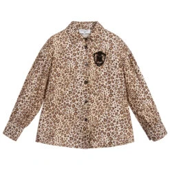 Monnalisa Beige Leopard Print Shirt