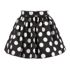 Monnalisa Black & White Spot Skirt