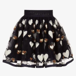 Monnalisa Girls Blue Tulle Heart Skirt