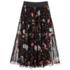 Monnalisa Girls Long Black Chiffon Skirt