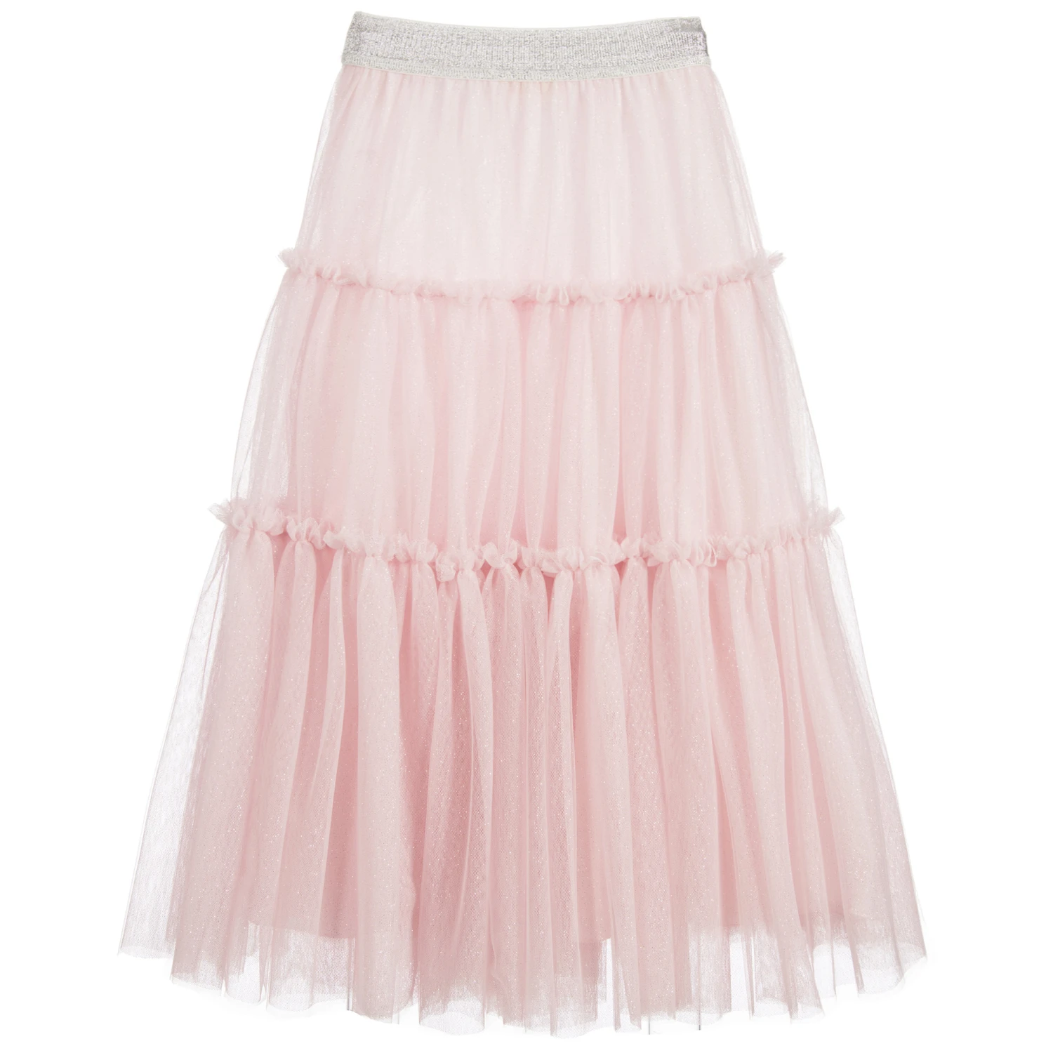 Monnalisa Chic Girls Long Pink Tulle Skirt - Image 3