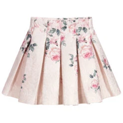 Monnalisa Chic Girls Pink Jacquard Skirt