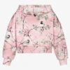 Monnalisa Pink Floral Cropped Hoodie
