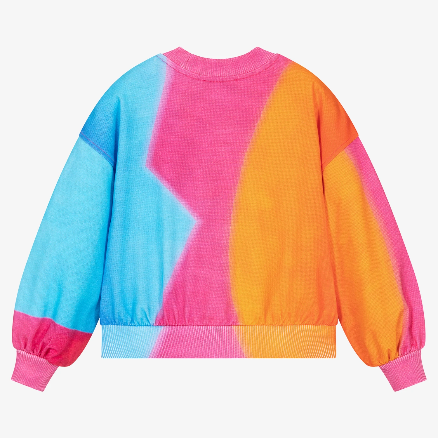 Moschino Kid-Teen Girls Pink & Blue Cotton Sweatshirt - Image 2