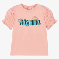 Moschino Baby Girls Pink Flower Logo T-Shirt
