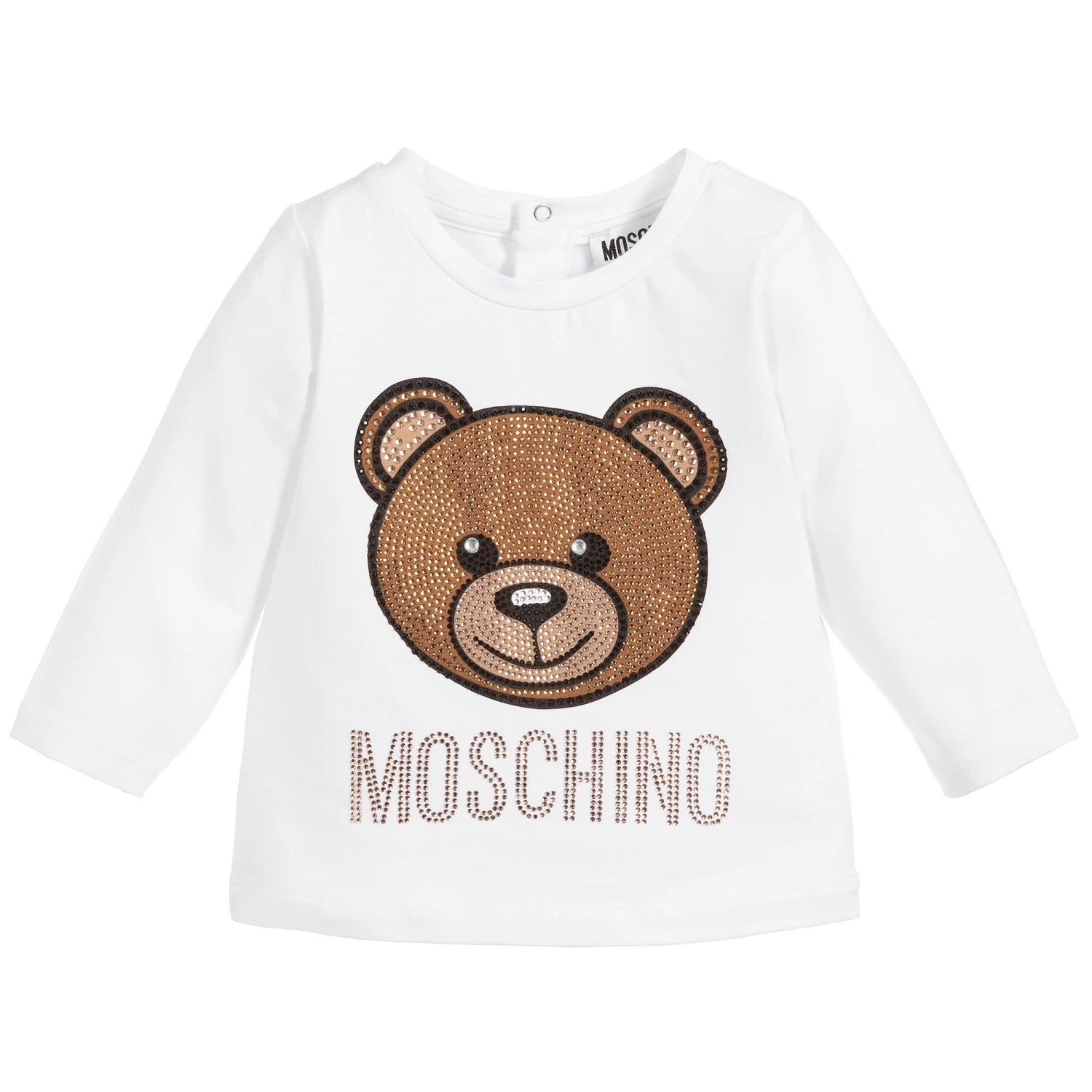 Moschino Baby Girls White Cotton Logo Top