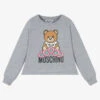 Moschino Kid-Teen Grey Teddy Logo Sweatshirt
