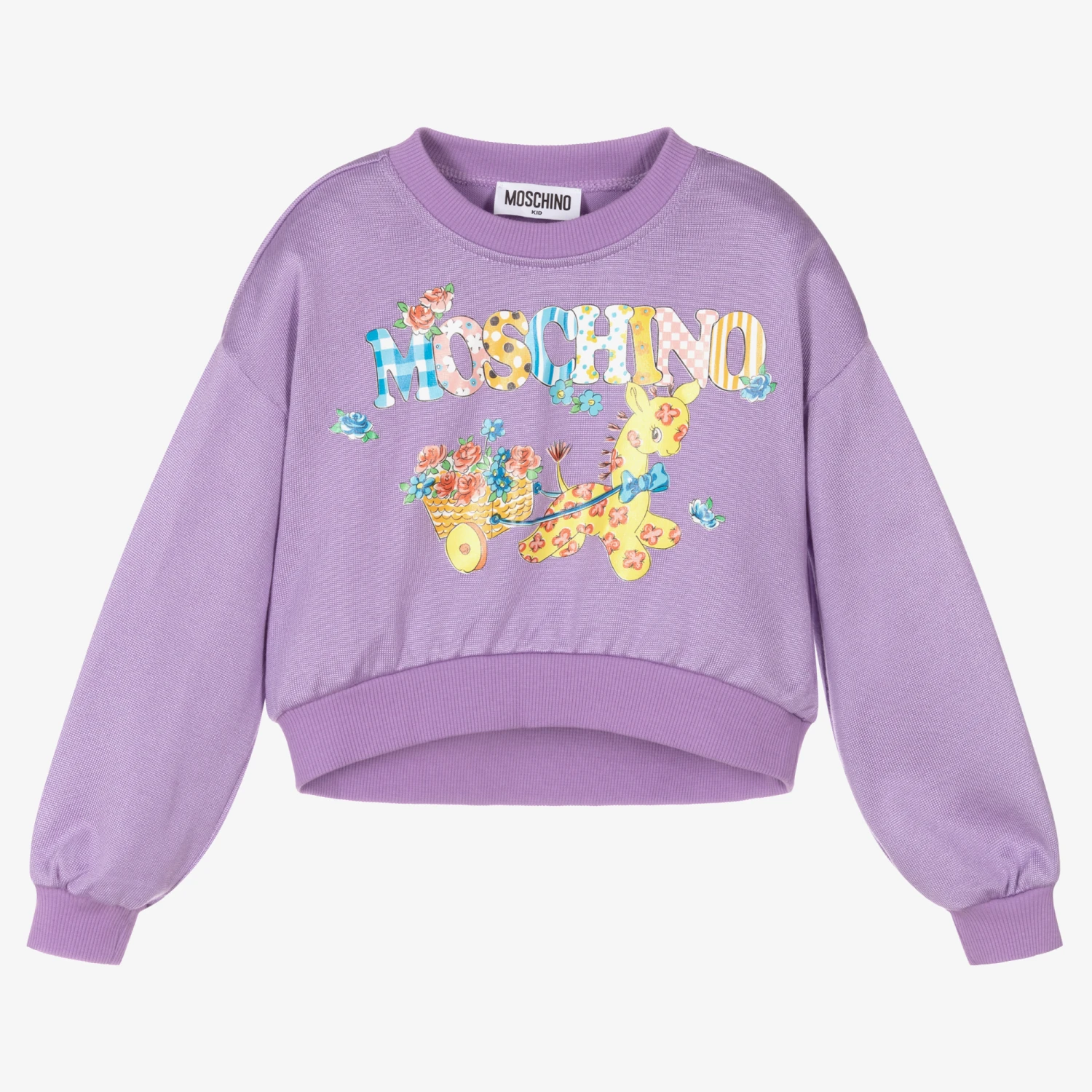 Moschino Kid-Teen Lilac Purple Cotton Sweatshirt