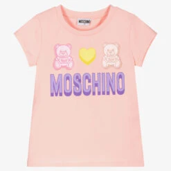 Moschino Kid-Teen Pink Teddy Bear Heart T-Shirt