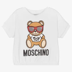 Moschino Kid-Teen White Teddy Sunglasses T-Shirt