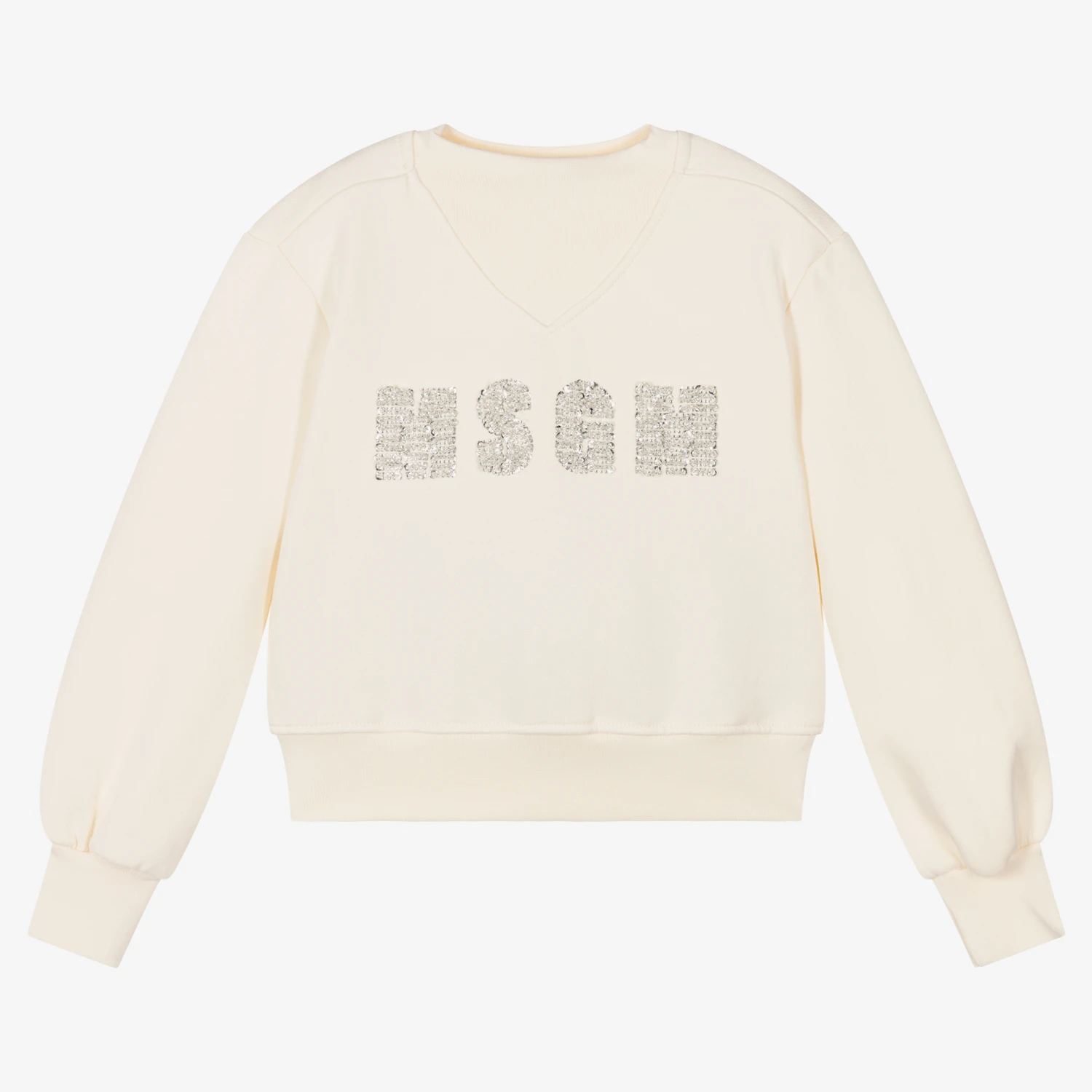 MSGM Girls Ivory Logo Sweatshirt