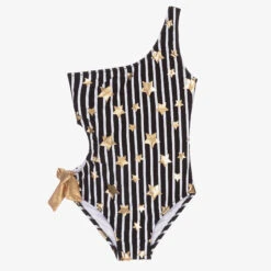Nessi Byrd Black Striped Swimsuit (UV50)