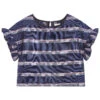 No Added Sugar Girls Navy Blue Stripe Top