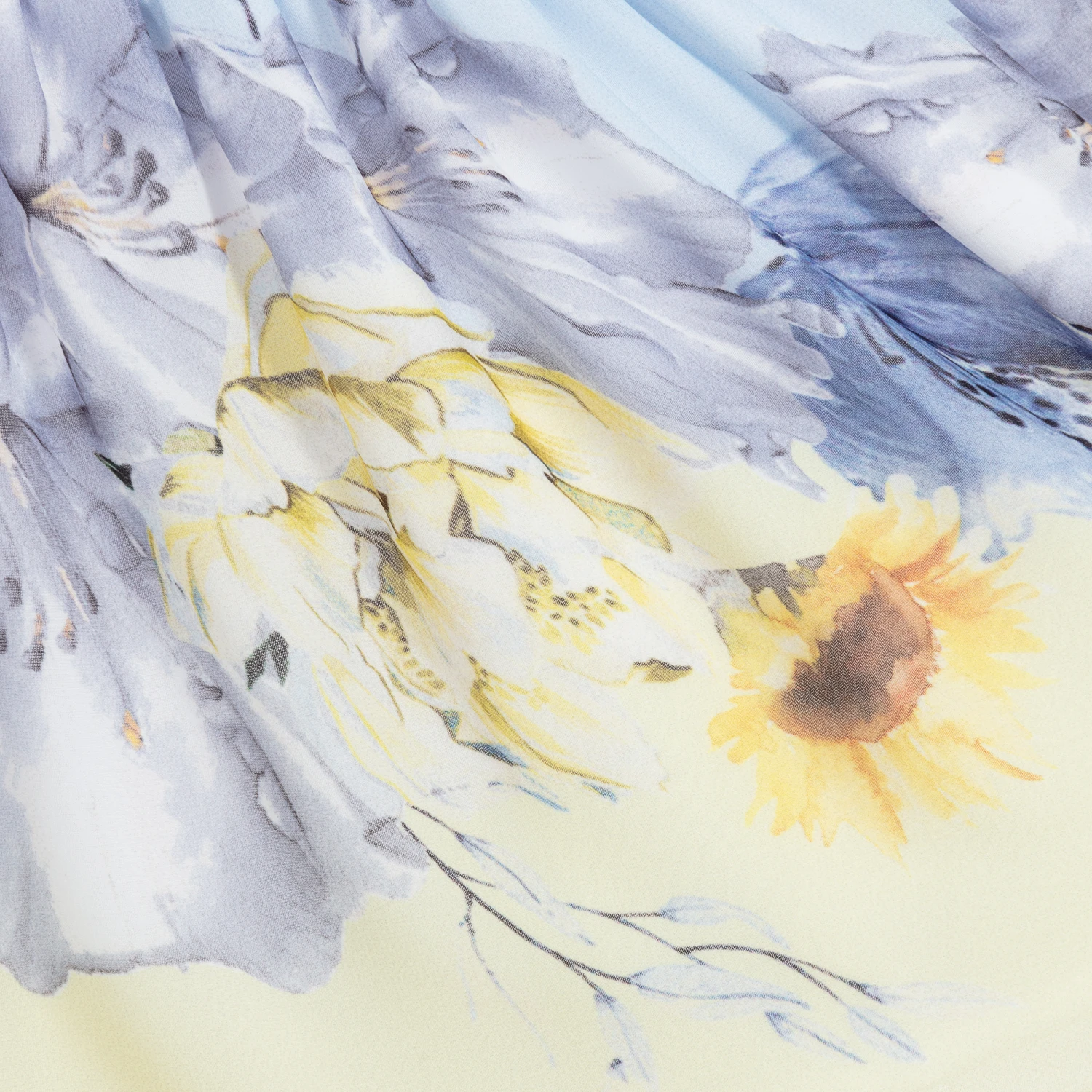 Patachou Blue & Yellow Chiffon Skirt - Image 4