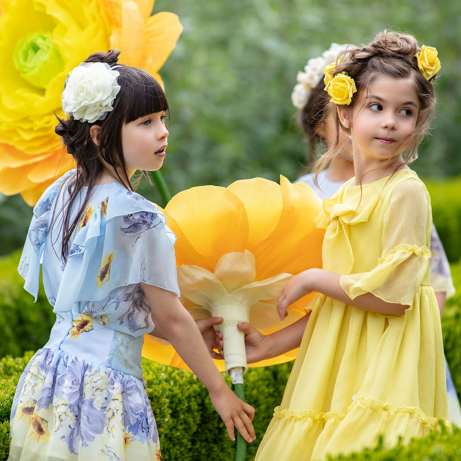 Patachou Blue & Yellow Chiffon Skirt - Image 2