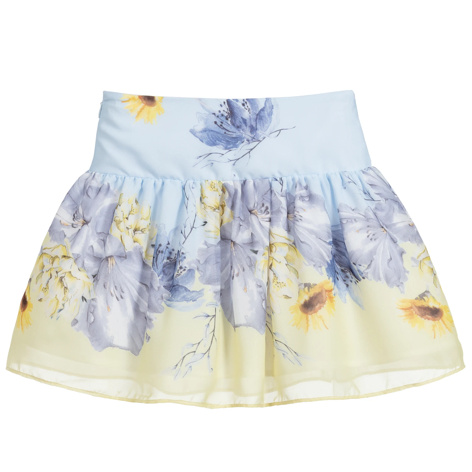 Patachou Blue & Yellow Chiffon Skirt - Image 3