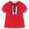 Patachou Girls Red Cotton Piqué Polo Shirt