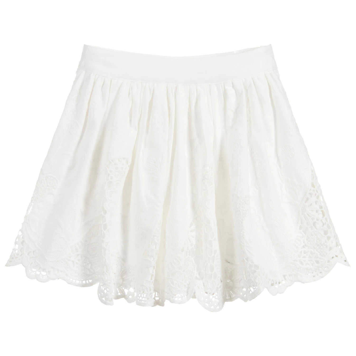 Patachou Ivory Cotton & Linen Skirt